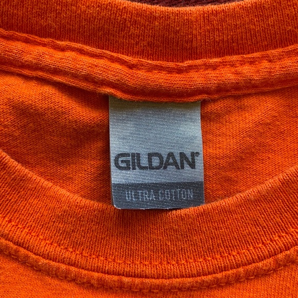 Y2K ZigZag Man Orange/Black Tee! Size Small. Gildan. 100% Cotton. - Picture 2 of 8